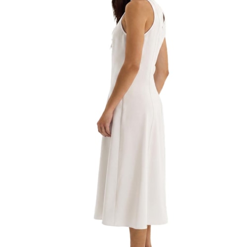 Detalhe - Vestido Hering Midi Trapézio Em Viscose K6uy Off White
