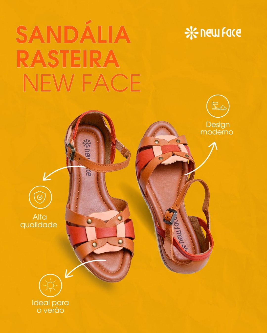 Equilíbrio perfeito entre alta qualidade e brasilidade, com palmilhas anatômicas